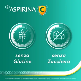 Aspirina C - Trattamento sintomatico di mal di testa, febbre e dolori da lievi a moderati - 20 compresse effervescenti 400 + 240mg