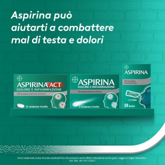 Aspirina Granulato - Trattamento sintomatico di mal di testa, febbre e dolori da lievi a moderati - 10 bustine 500 mg