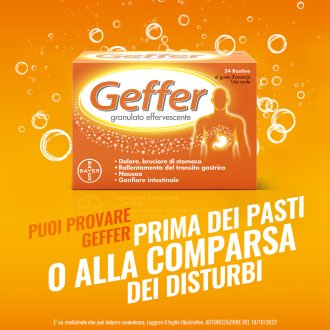 Geffer - Granulato effervescente contro acidità e bruciore di stomaco - 24 Bustine Geffer - Granulato effervescente contro acidità e bruciore di stomaco - 24 Bustine