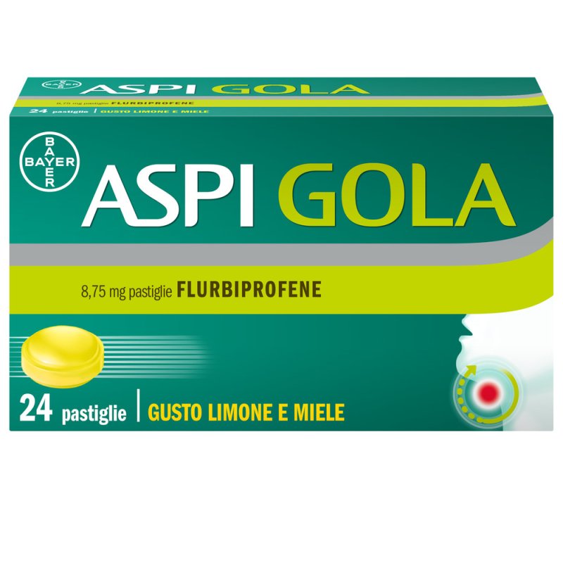 Aspi Gola - Trattamento sintomatico del mal di gola - Gusto Limone e Miele - 24 Pastiglie Aspi Gola - Trattamento sintomatico del mal di gola - Gusto Limone e Miele - 24 Pastiglie