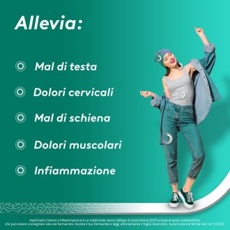 Aspirina Act Dolore e Infiammazione - Trattamento sintomatico di febbre e dolori - 12 Compresse 1000 mg