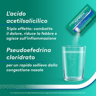Aspirina Influenza e Naso Chiuso - Trattamento sintomatico della congestione nasale e di stati febbrili - 20 Bustine Aspirina Influenza e Naso Chiuso - Trattamento sintomatico della congestione nasale e di stati febbrili - 20 Bustine