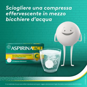 Aspirina Act - Trattamento sintomatico di febbre e dolori da lievi a moderati - 10 compresse effervescenti Aspirina Act - Trattamento sintomatico di febbre e dolori da lievi a moderati - 10 compresse effervescenti