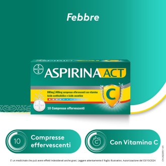Aspirina Act - Trattamento sintomatico di febbre e dolori da lievi a moderati - 10 compresse effervescenti Aspirina Act - Trattamento sintomatico di febbre e dolori da lievi a moderati - 10 compresse effervescenti