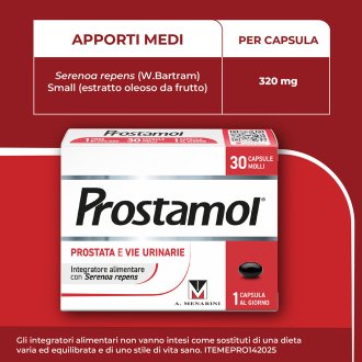 Prostamol - Integratore alimentare per la prostata e le vie urinarie - 30 Capsule