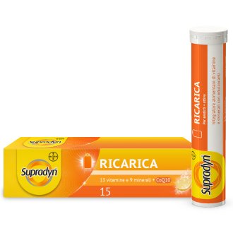 Supradyn Ricarica - Integratore alimentare energetico a base di vitamine e minerali - 15 compresse effervescenti Supradyn Ricarica - Integratore alimentare energetico a base di vitamine e minerali - 15 compresse effervescenti