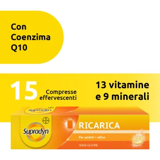 Supradyn Ricarica - Integratore alimentare energetico a base di vitamine e minerali - 15 compresse effervescenti