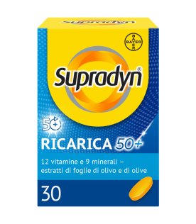Supradyn Ricarica 50+ - Integratore antiossidante ed energizzante per adulti oltre i 50 anni - 30 compresse
