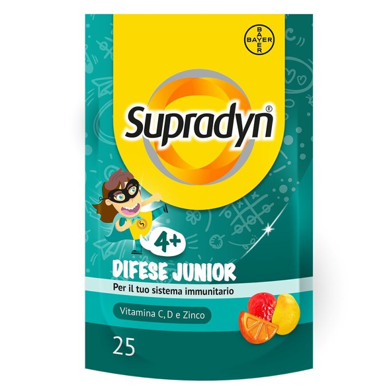 Supradyn Difese Junior - Integratore per le difese immunitarie dei bambini - 25 Caramelle Gommose Supradyn Difese Junior - Integratore per le difese immunitarie dei bambini - 25 Caramelle Gommose