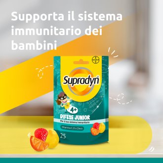 Supradyn Difese Junior - Integratore per le difese immunitarie dei bambini - 25 Caramelle Gommose Supradyn Difese Junior - Integratore per le difese immunitarie dei bambini - 25 Caramelle Gommose