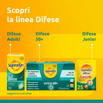 Supradyn Difese - Integratore alimentare per supportare il sistema immunitario - 30 compresse effervescenti
