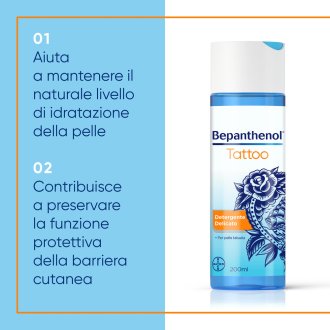 Bepanthenol Tattoo Detergente - Detergente delicato per pelle tatuata - 200 ml