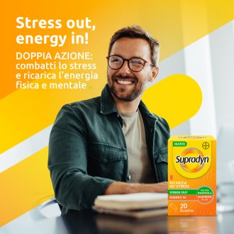 Supradyn Ricarica No Stress - Integratore alimentare per stanchezza fisica e stress - 20 Bustine