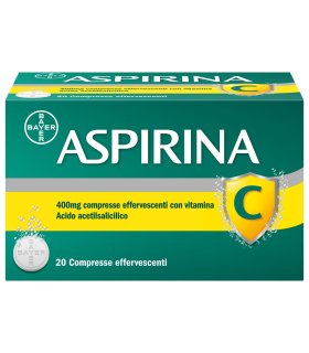 Aspirina C - Trattamento sintomatico di mal di testa, febbre e dolori da lievi a moderati - 20 compresse effervescenti 400 + 240mg