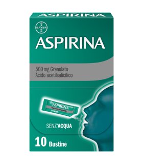 Aspirina Granulato - Trattamento sintomatico di mal di testa, febbre e dolori da lievi a moderati - 10 bustine 500 mg