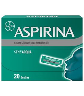Aspirina Granulato - Trattamento sintomatico di mal di testa, febbre e dolori da lievi a moderati - 20 bustine 500 mg