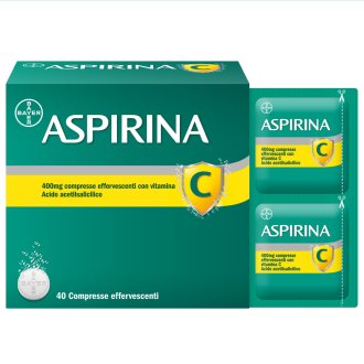 Aspirina C - Trattamento sintomatico di mal di testa, febbre e dolori da lievi a moderati - 40 compresse effervescenti 400 + 240mg