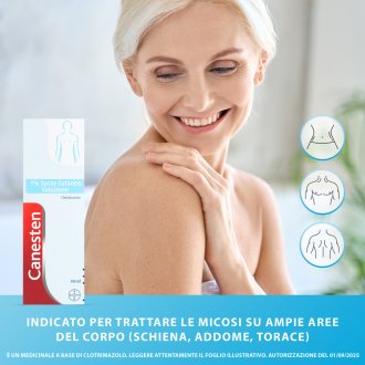 Canesten pray Cutaneo 1% - Trattamento delle micosi della pelle e delle piaghe - 40 ml Canesten pray Cutaneo 1% - Trattamento delle micosi della pelle e delle piaghe - 40 ml