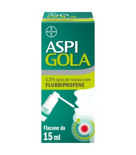 Aspi Gola Spray - Spray Anti-infiammatorio per mal di gola - 15 ml 0,25%
