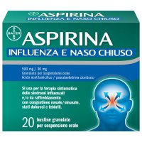 Aspirina Influenza e Naso Chiuso - Trattamento sintomatico della congestione nasale e di stati febbrili - 20 Bustine