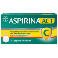 Aspirina Act - Trattamento sintomatico di febbre e dolori da lievi a moderati - 10 compresse effervescenti