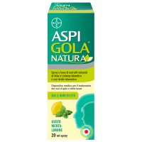 Aspi Gola Natura Spray - Spray per mal di gola e tosse - Gusto Menta e Limone