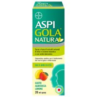 Aspi Gola Natura Spray - Spray per mal di gola e tosse - Gusto Albicocca e Limone