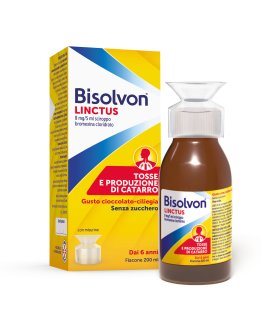 Bisolvon Linctus Sciroppo Tosse, Mucolitico per Catarro e Tosse Grassa, Gusto Cioccolato e Ciliegia (8mg/5ml)  200 ml