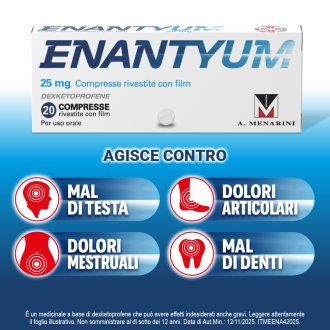 Enantyum - Antifiammatorio contro mal di testa e dolori mestruali - 20 compresse