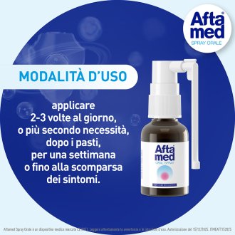 Aftamed Spray Orale Lenitivo Calmante Anti-Irritazioni - Per il trattamento delle afte - 20 ml