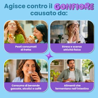 Enterogermina Gonfiore - Integratore alimentare per il meteorismo - 20 bustine