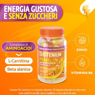 Sustenium Plus - Integratore alimentare energizzante - 90 caramelle Gommose Sustenium Plus - Integratore alimentare energizzante - 90 caramelle Gommose