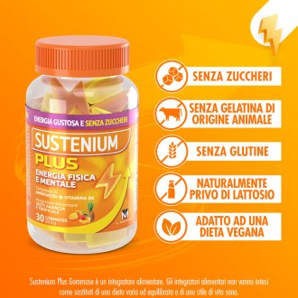 Sustenium Plus - Integratore alimentare energizzante - 90 caramelle Gommose Sustenium Plus - Integratore alimentare energizzante - 90 caramelle Gommose