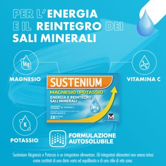 Sustenium Magnesio e Potassio - Integratore per stanchezza ed affaticamento - 28 bustine 