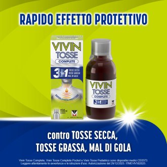 Vivin Tosse Complete - Rapido sollievo da mal di gola, tosse secca e tosse grassa - 150 ml
