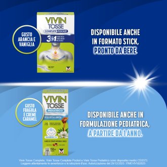 Vivin Tosse Complete - Rapido sollievo da mal di gola, tosse secca e tosse grassa - 150 ml