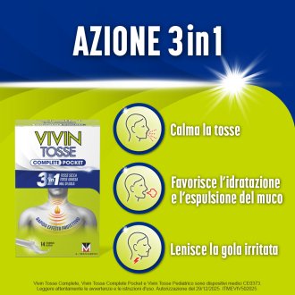 Vivin Tosse Pocket - Per tosse secca e tosse grassa - 14 stick