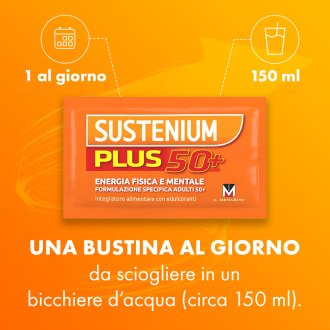 Sustenium Plus 50+ - Integratore alimentare energizzante per over 50 - 24 buste