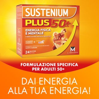 Sustenium Plus 50+ - Integratore alimentare energizzante per over 50 - 24 buste