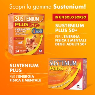 Sustenium Plus 50+ - Integratore alimentare energizzante per over 50 - 24 buste