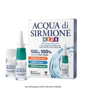 Acqua di Sirmione KIDS - Spray nasale a base di acqua termale - Nebulizzazione soft - 6 flaconcini da 15 ml con nebulizzatore