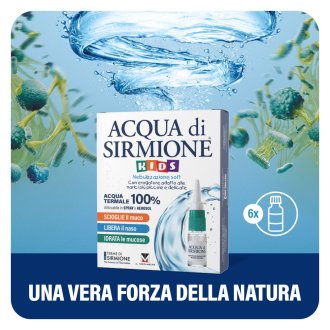 Acqua di Sirmione KIDS - Spray nasale a base di acqua termale - Nebulizzazione soft - 6 flaconcini da 15 ml con nebulizzatore