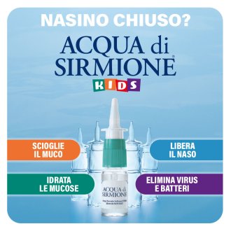Acqua di Sirmione KIDS - Spray nasale a base di acqua termale - Nebulizzazione soft - 6 flaconcini da 15 ml con nebulizzatore