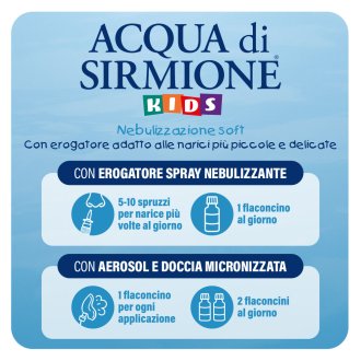 Acqua di Sirmione KIDS - Spray nasale a base di acqua termale - Nebulizzazione soft - 6 flaconcini da 15 ml con nebulizzatore