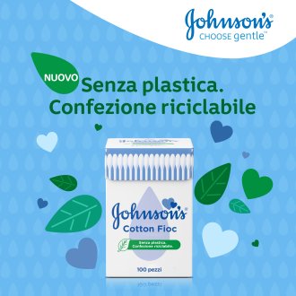 Johnson's Baby Cotton fioc - Bastoncini in cotone adatti per bambini - 100 pezzi