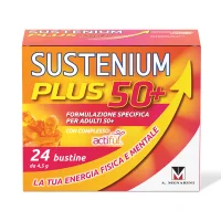 Sustenium Plus 50+ - Integratore alimentare energizzante per over 50 - 24 buste