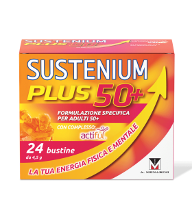 Sustenium Plus 50+ - Integratore alimentare energizzante per over 50 - 24 buste