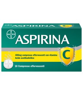 Aspirina C - Trattamento sintomatico di mal di testa, febbre e dolori da lievi a moderati - 10 compresse effervescenti 400 + 240mg