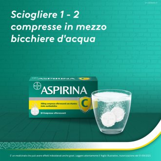 Aspirina C - Trattamento sintomatico di mal di testa, febbre e dolori da lievi a moderati - 10 compresse effervescenti 400 + 240mg