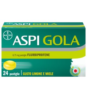 Aspi Gola - Trattamento sintomatico del mal di gola - Gusto Limone e Miele - 24 Pastiglie Aspi Gola - Trattamento sintomatico del mal di gola - Gusto Limone e Miele - 24 Pastiglie